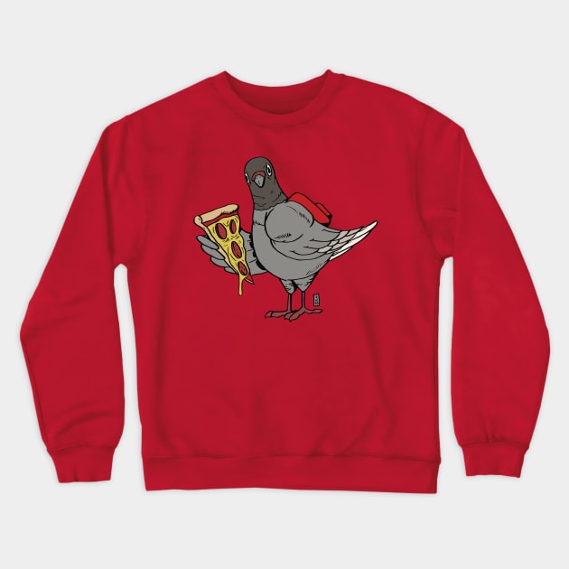 Pizza Pigeon Crewneck Sweatshirt by Thomcat23